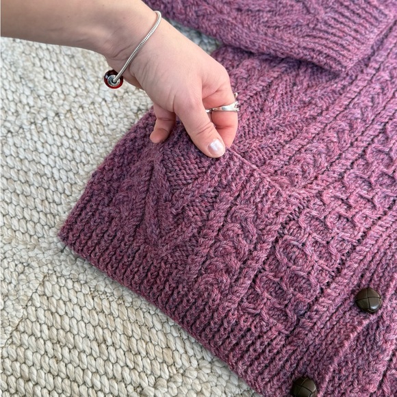 Vintage Una O’Neill 100% Pure Wool Cardigan | Hand Knit Ireland | M - Picture 5 of 10